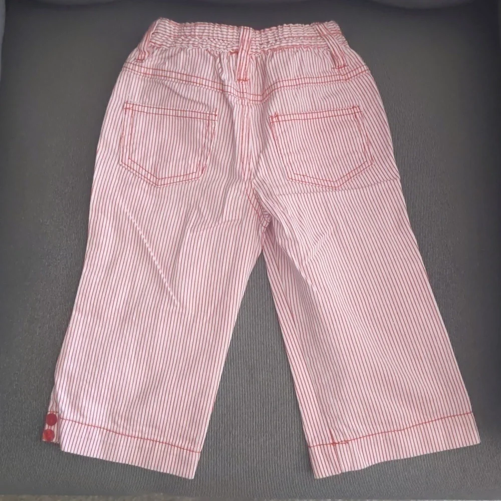 Red/white pinstripe pants girls size 4t